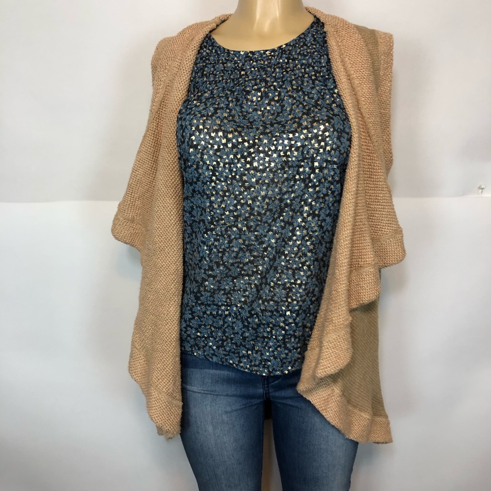 Matilda Jane brown open front sleeveless cardigan